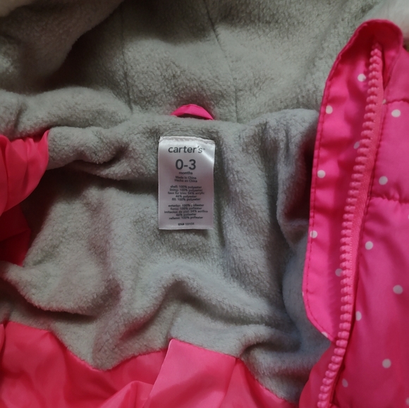 Carter's Infant Girls Puffer Snowsuit - Picture 5 of 6